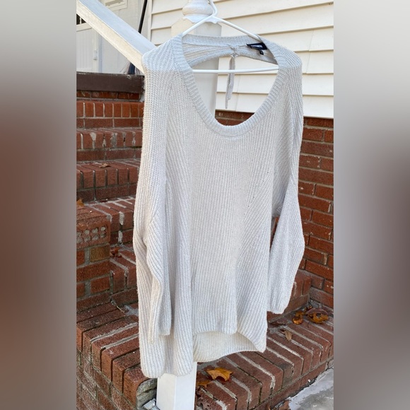 Express High Low Open Back Viscose/Cotton Sweater With Adjustable Tie Medium - Picture 4 of 16